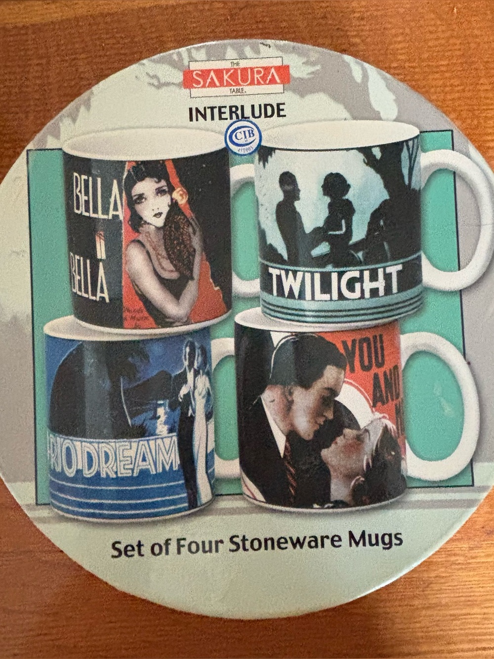 Set of 4 Sakura Interlude Twilight Stoneware Coffee Mugs with Original Box